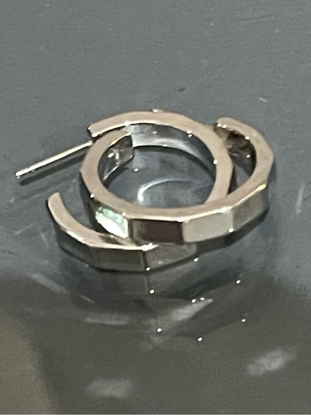 Geometric Hoop Earrings - Never tarnishes- Stainless Steel Modern- Never worn